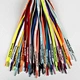 High-quality flat shoelaces with custom logo printing and reflective options, featuring engraved aglets. Perfect for personalized sneaker designs.